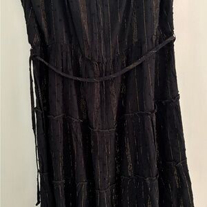 Black Dress with Gold Accents